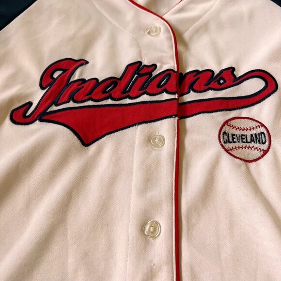 Cleveland Indians Button up Jersey Genuine Baseball Merchandise 5th & Ocean Med - Picture 2 of 12
